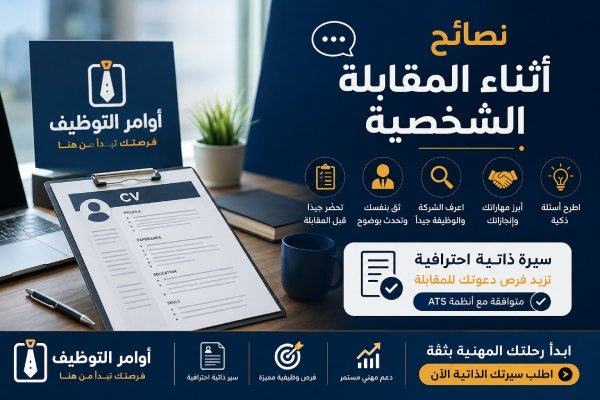 نصائح أثناء المقابلة الشخصية