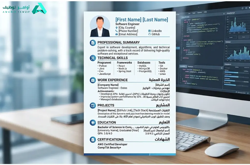نموذج سيرة ذاتية علوم حاسوب