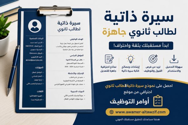 سيرة ذاتية لطالب ثانوي